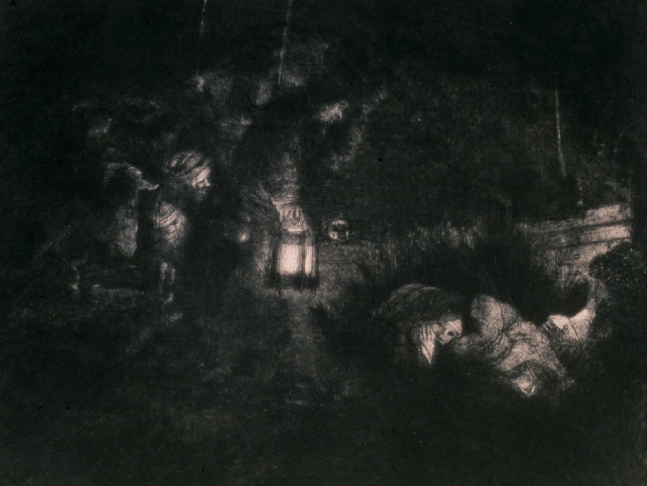 La adoración de los pastores de Rembrandt van Rijn
