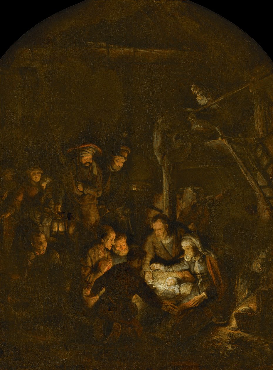 La adoración de los pastores, 1646 de Rembrandt van Rijn