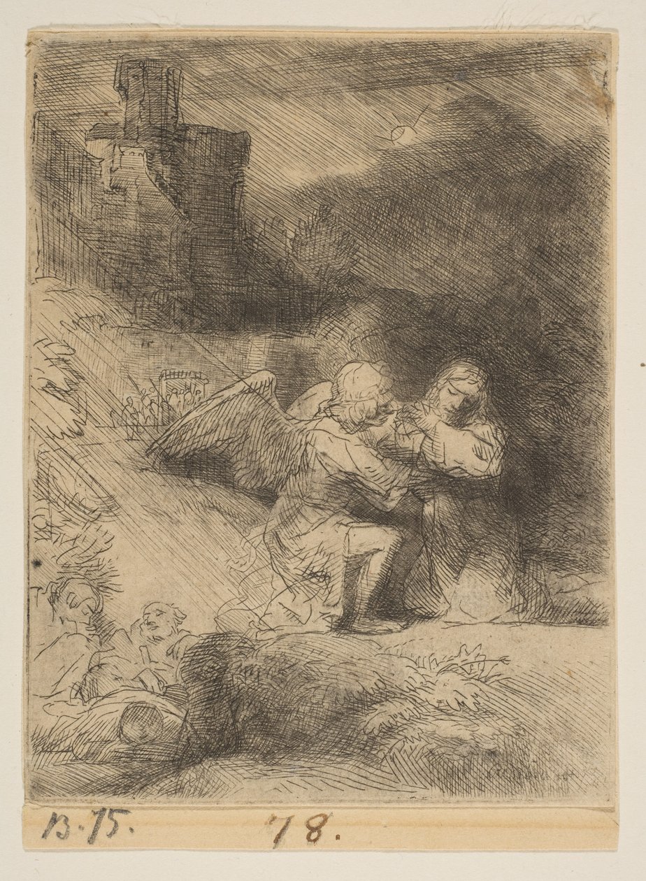 La agonía en el jardín, ca. 1652 de Rembrandt van Rijn