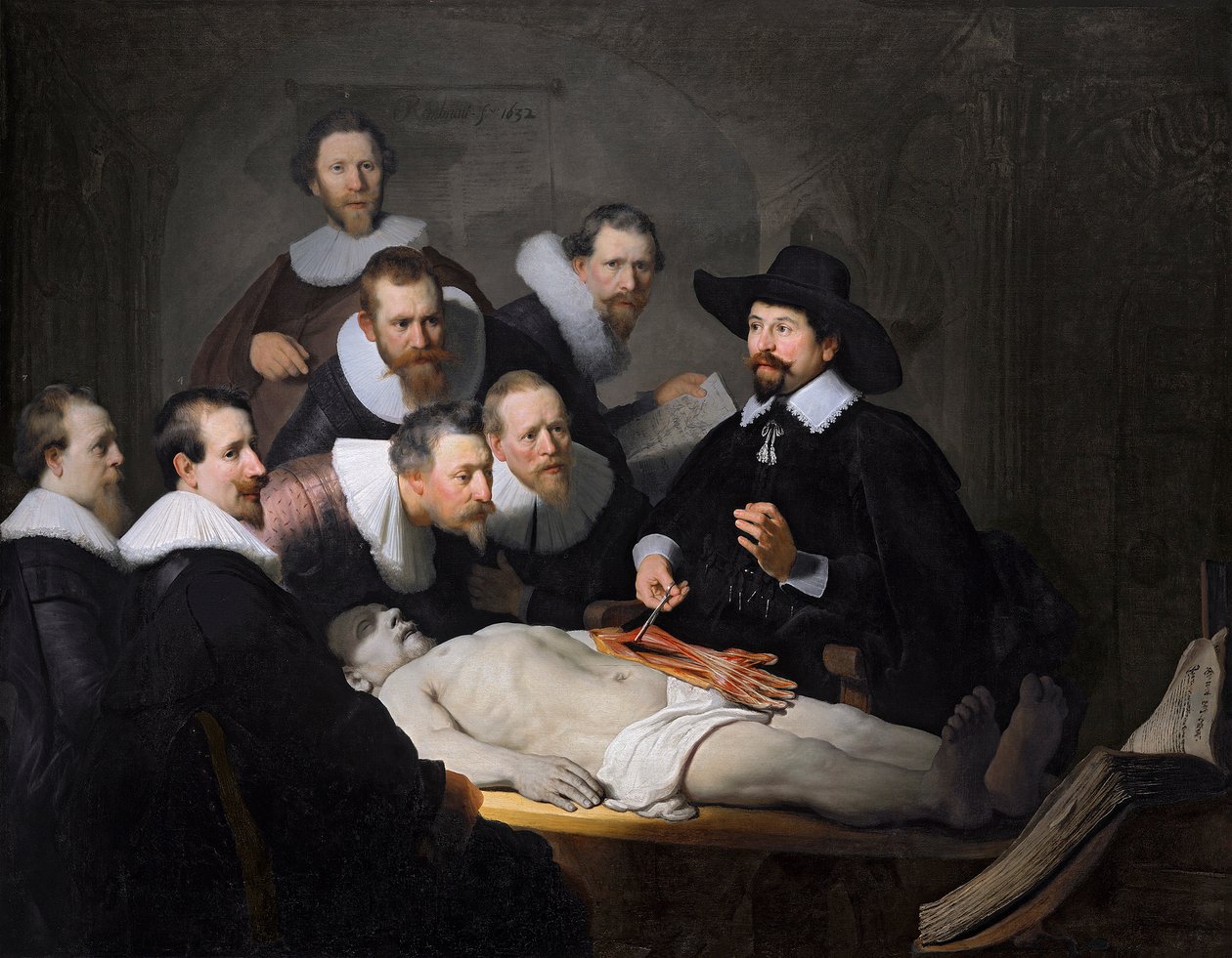 La lección de anatomía del Dr. Nicolaes Tulp, 1632 de Rembrandt van Rijn