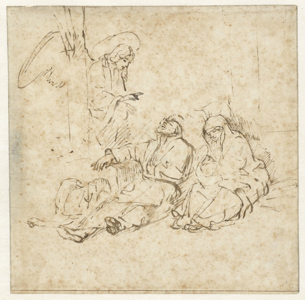 El ángel que se le apareció a José en un sueño de Rembrandt van Rijn