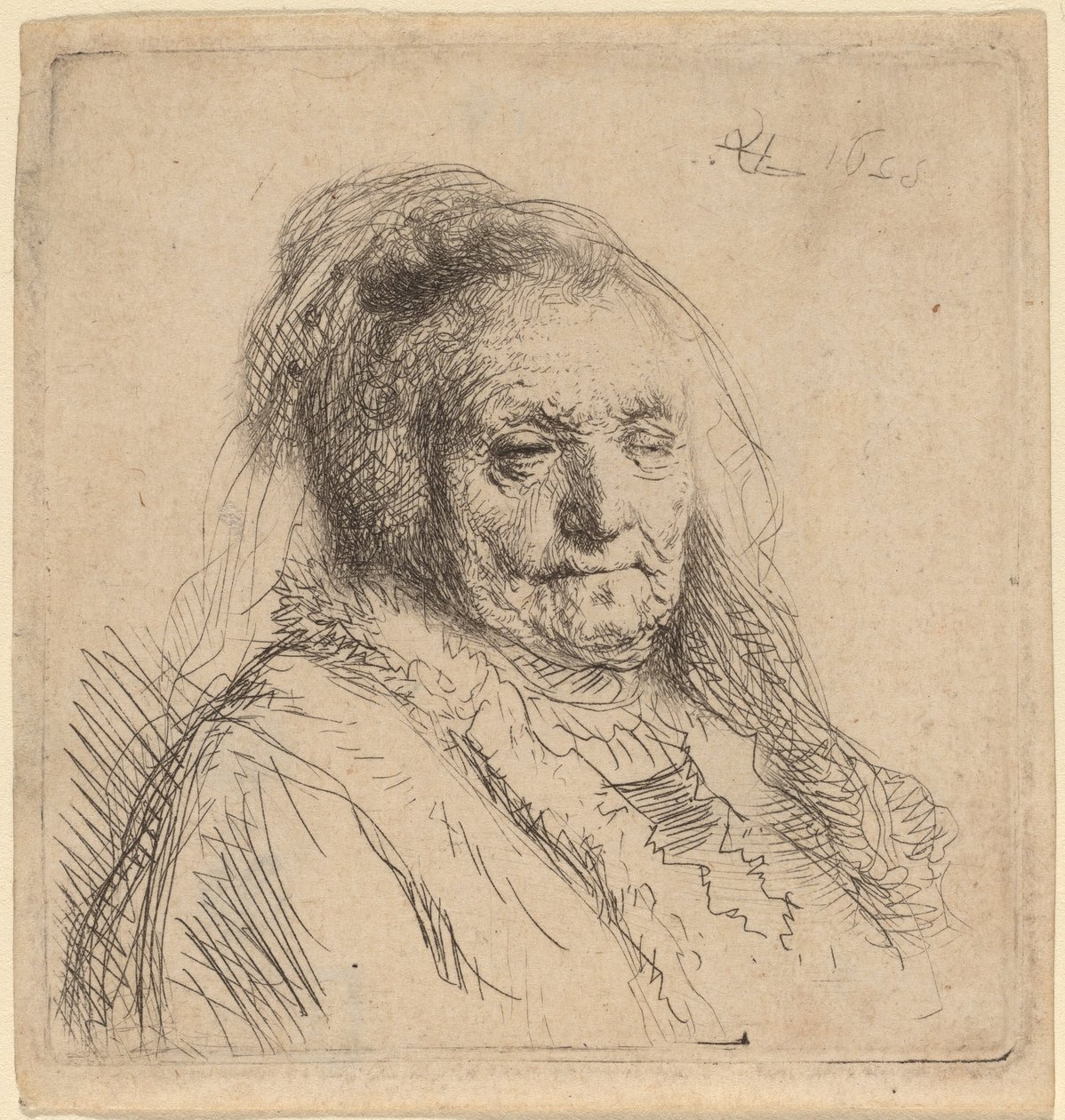 La madre del artista, cabeza y busto de Rembrandt van Rijn