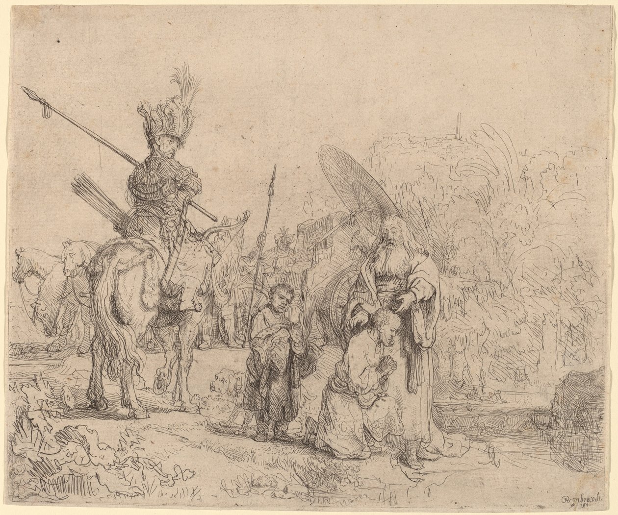 El bautismo del eunuco de Rembrandt van Rijn