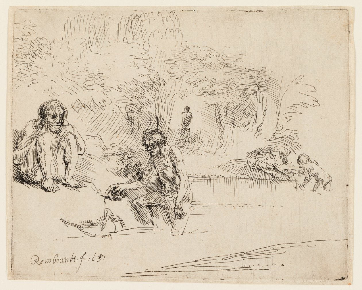 Los Bañistas de Rembrandt van Rijn