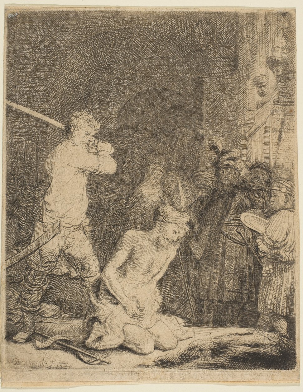 La Decapitación de Juan el Bautista de Rembrandt van Rijn