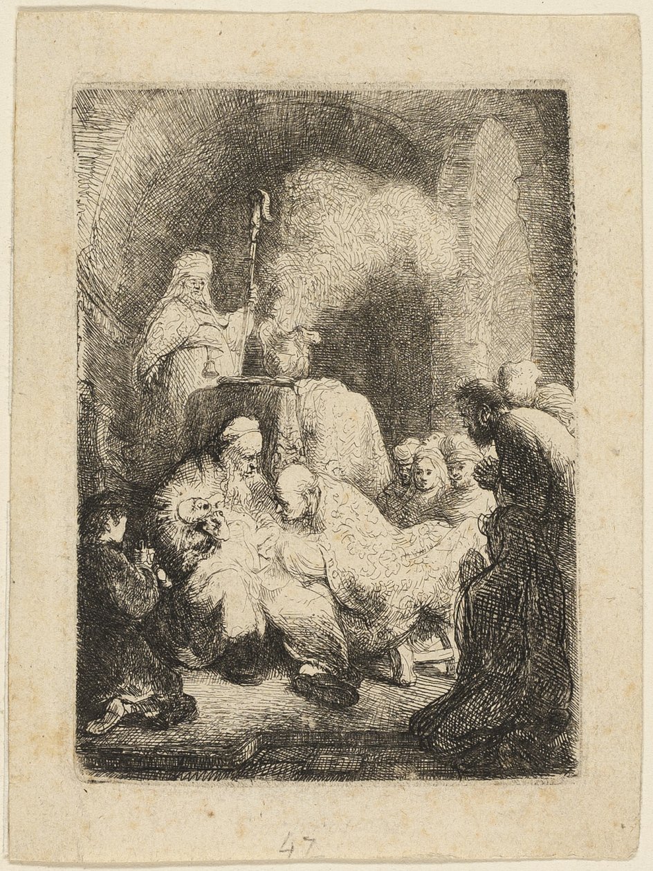 La Circuncisión: Placa Pequeña de Rembrandt van Rijn
