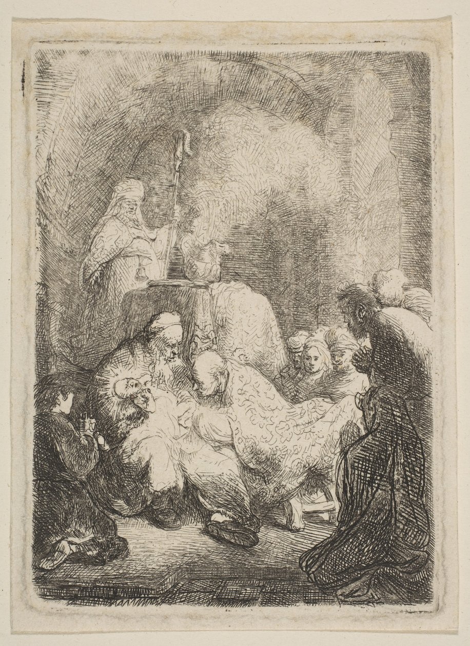 La circuncisión: Pequeña lámina de Rembrandt van Rijn