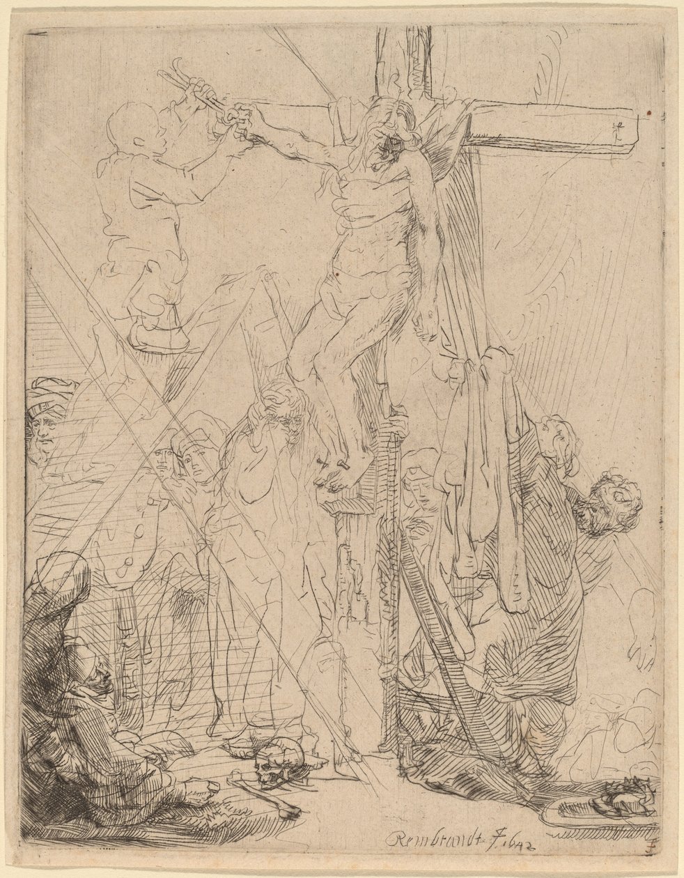 El descenso de la cruz: un boceto de Rembrandt van Rijn
