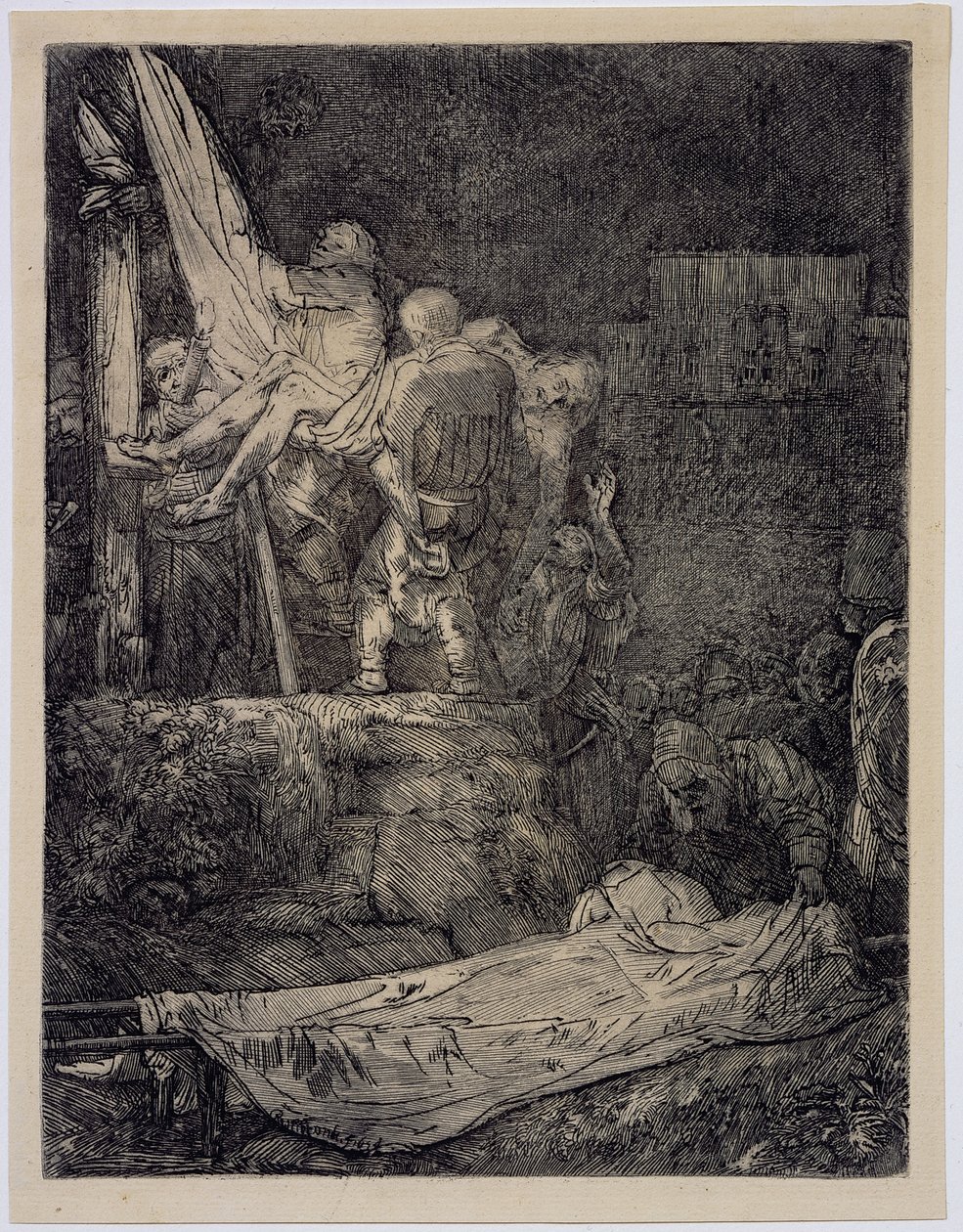 El Descendimiento de la Cruz a la luz de las Antorchas de Rembrandt van Rijn