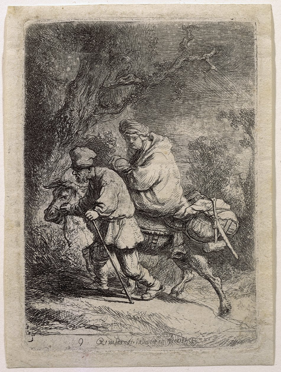 La huida a Egipto de Rembrandt van Rijn