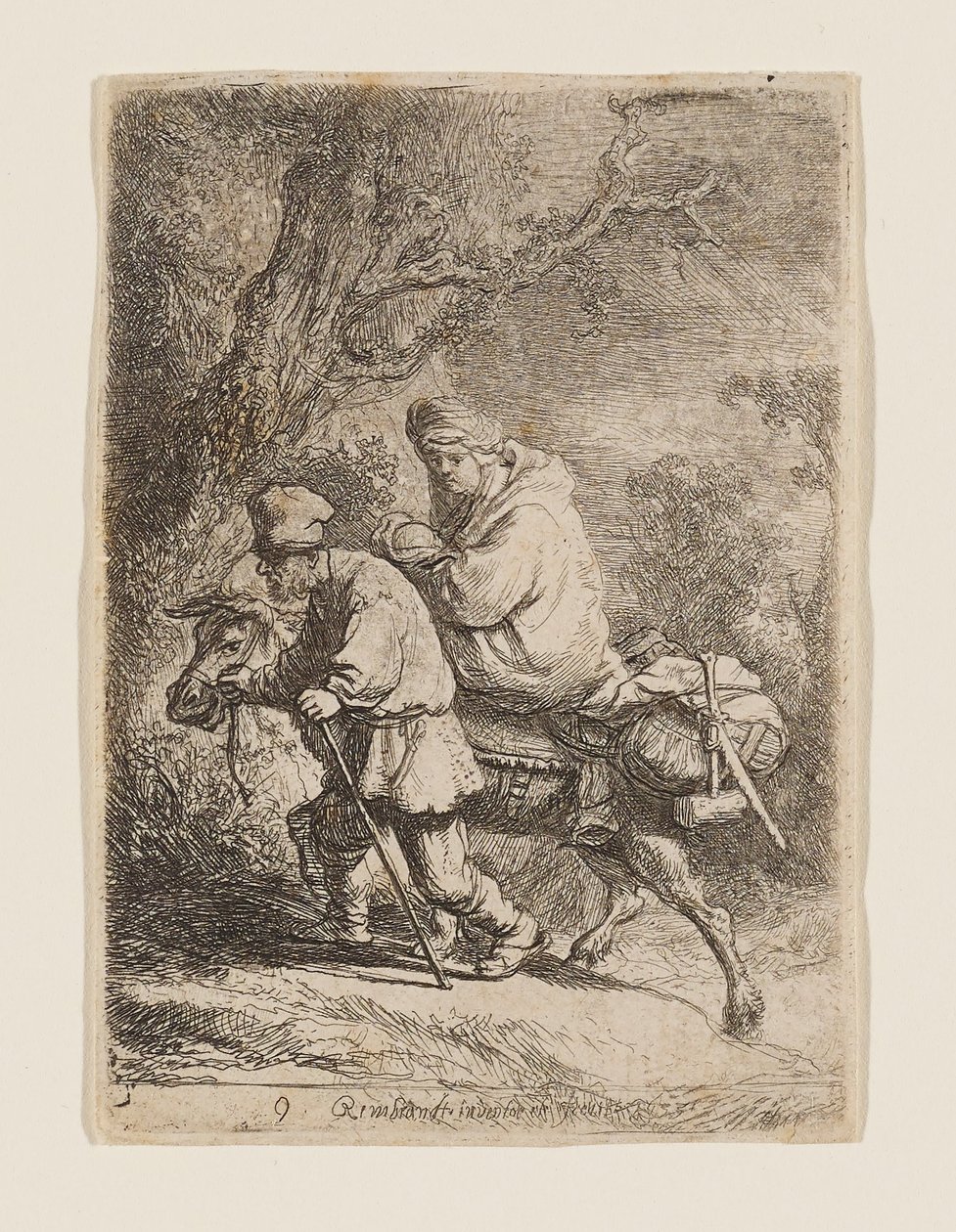 La huida a Egipto de Rembrandt van Rijn