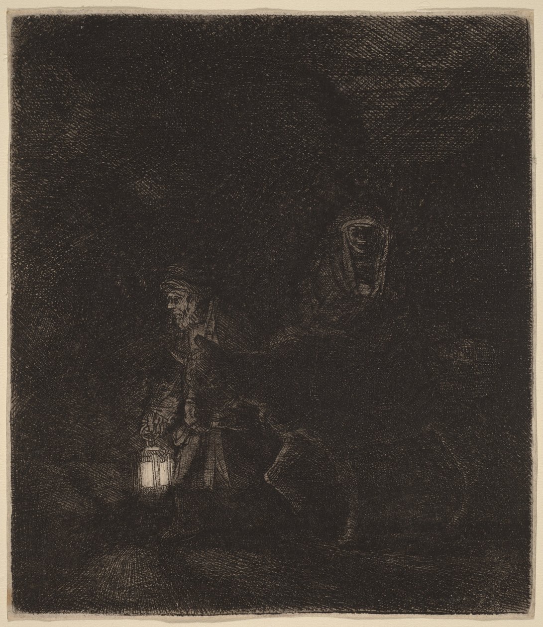 La huida a Egipto de Rembrandt van Rijn