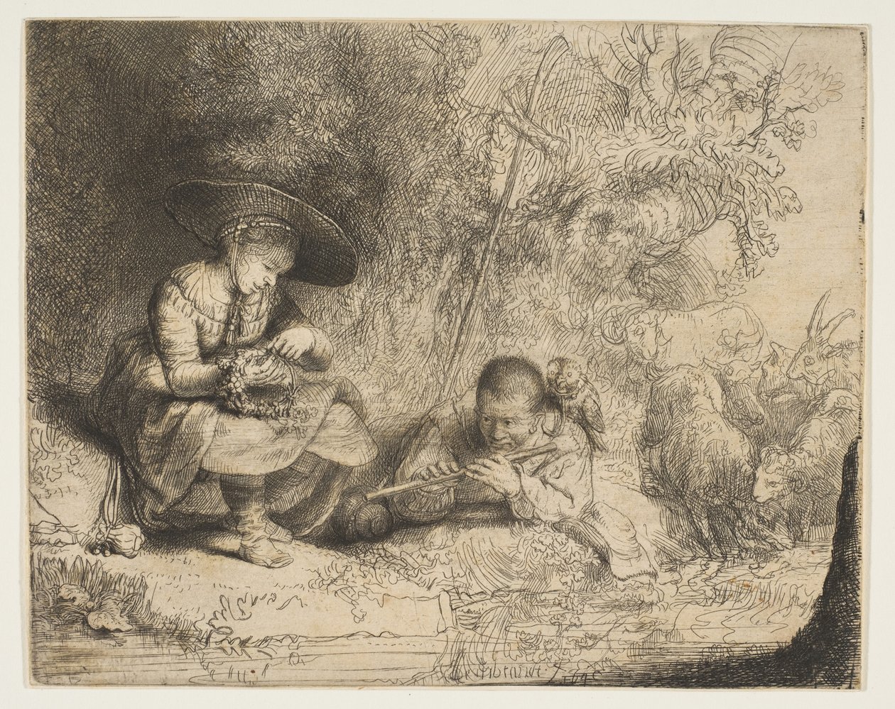 El flautista, 1642 de Rembrandt van Rijn