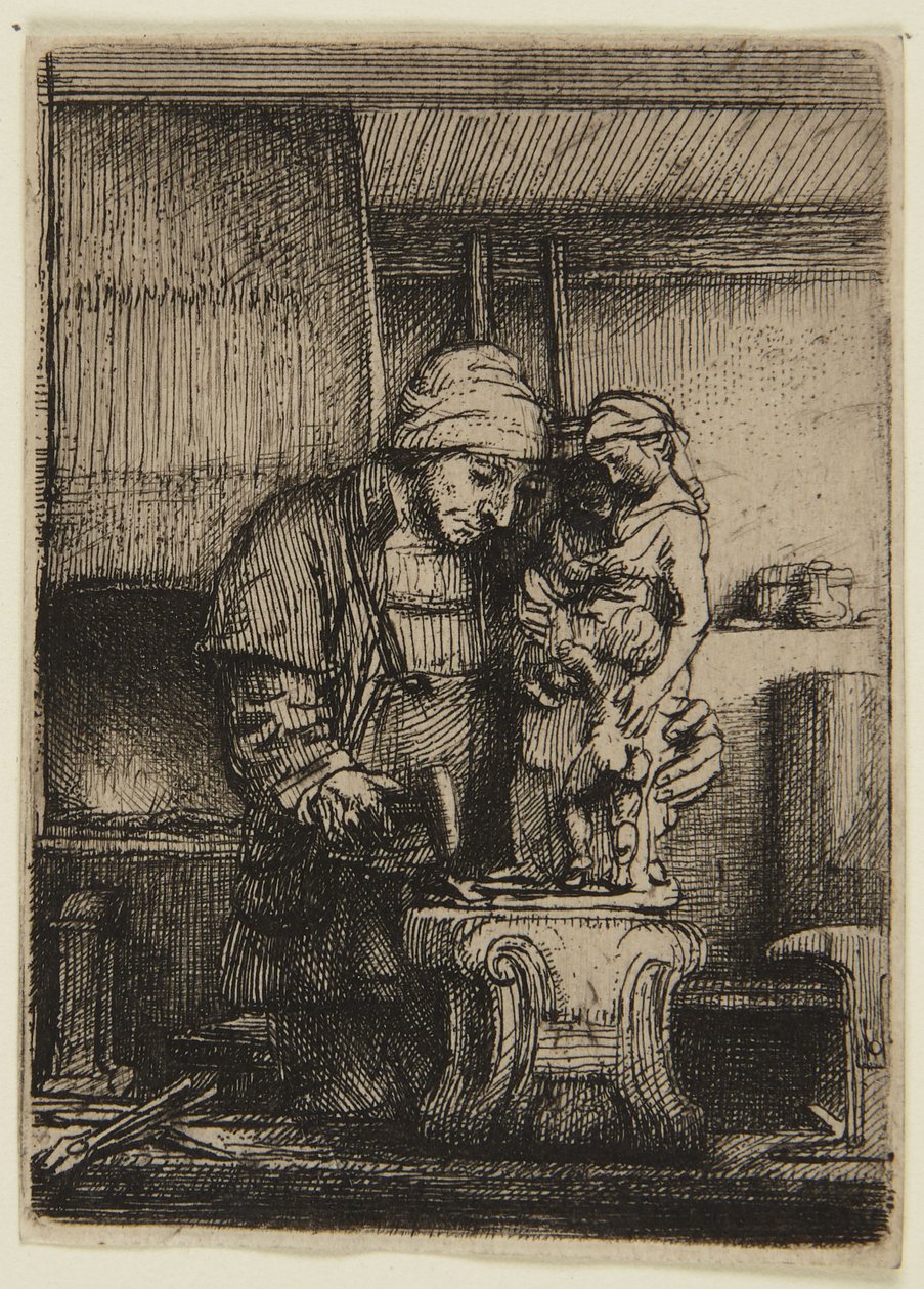 El orfebre  (Hind 285, estado I) de Rembrandt van Rijn