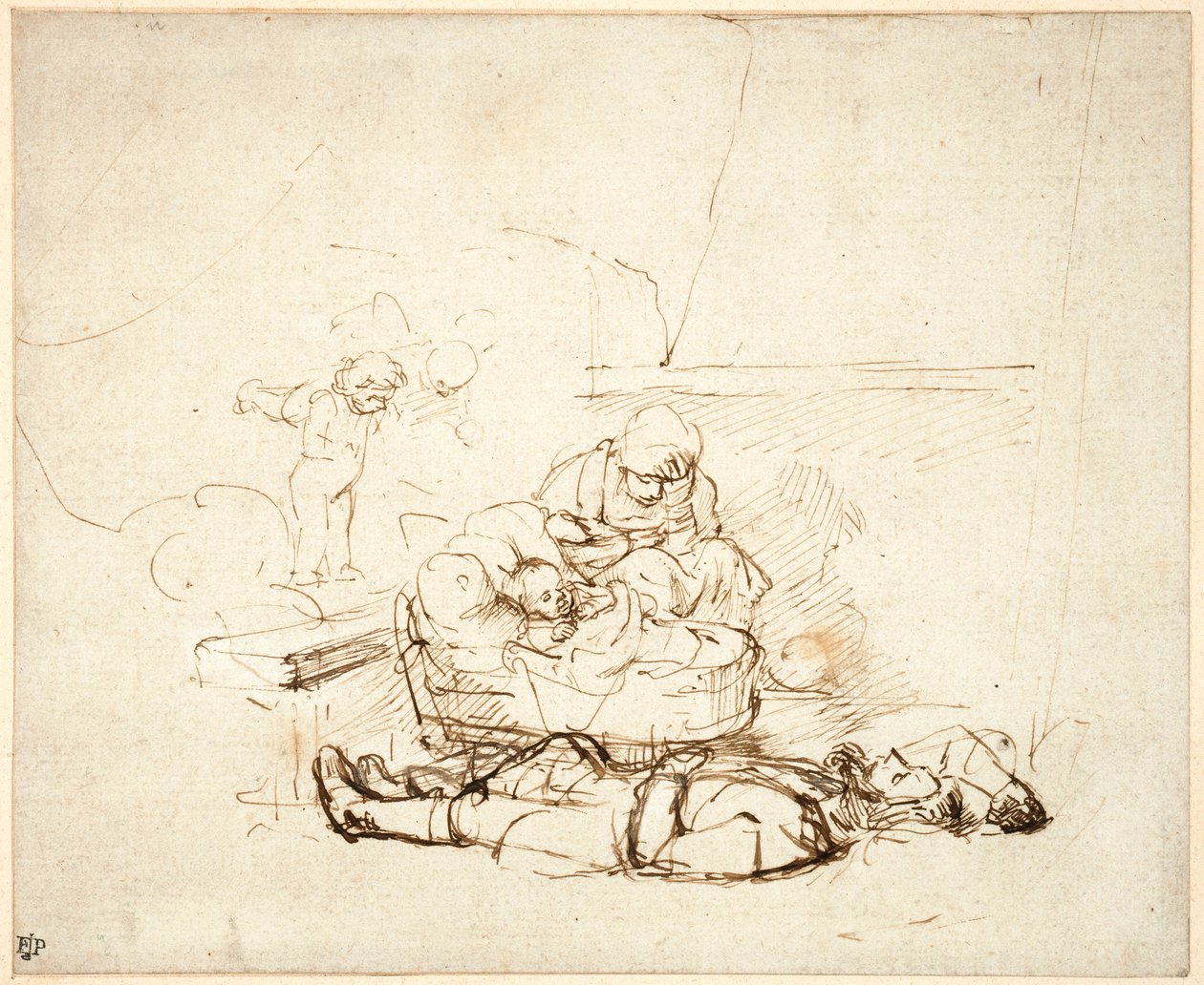 La Sagrada Familia durmiendo, con ángeles, 1645 de Rembrandt van Rijn