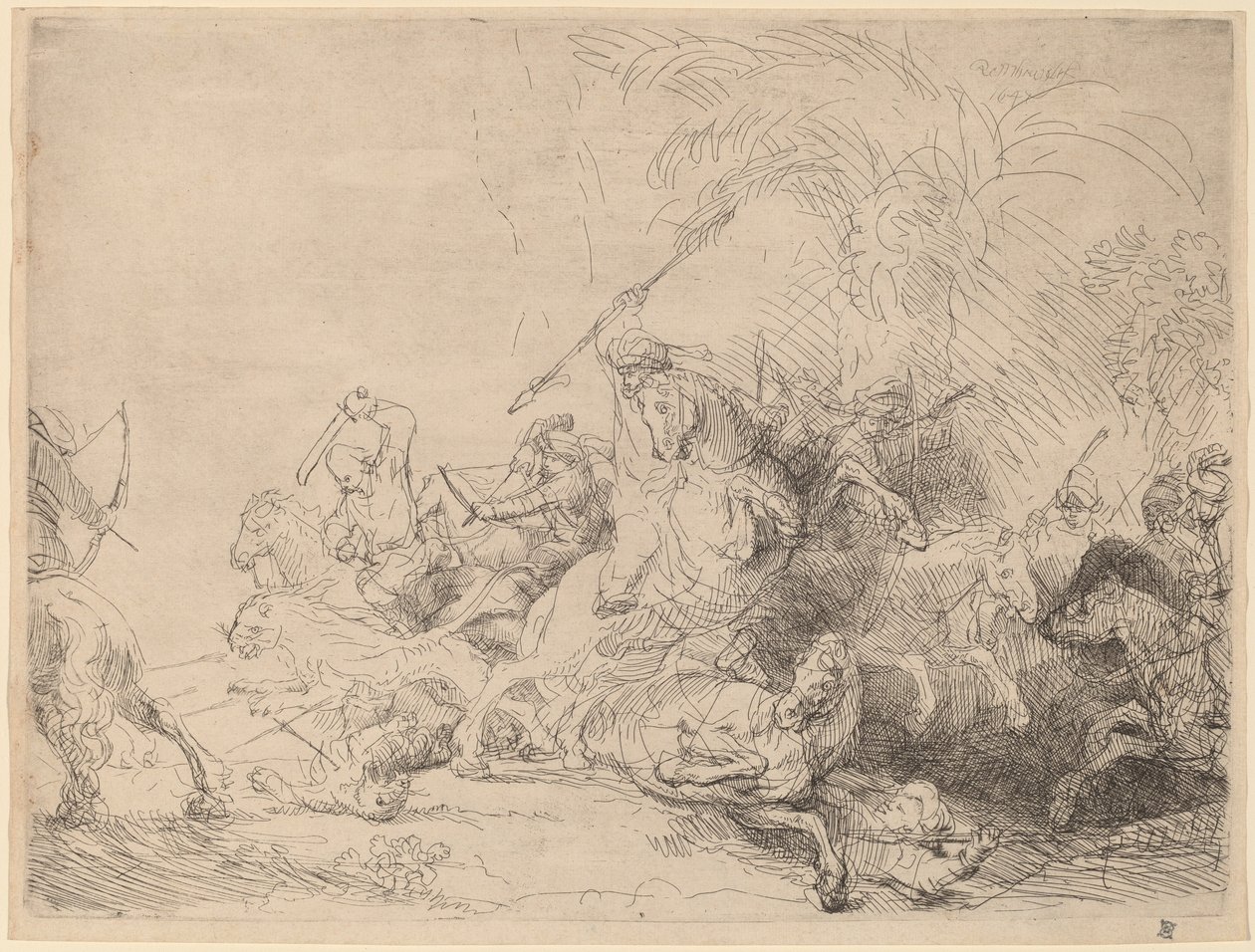 La Gran Caza del León de Rembrandt van Rijn