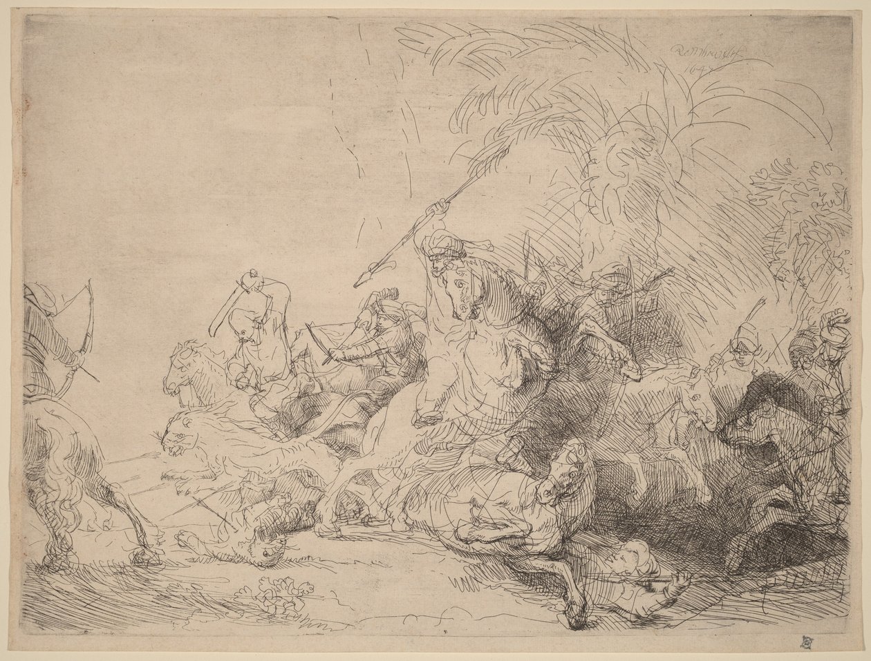 La gran caza del león de Rembrandt van Rijn