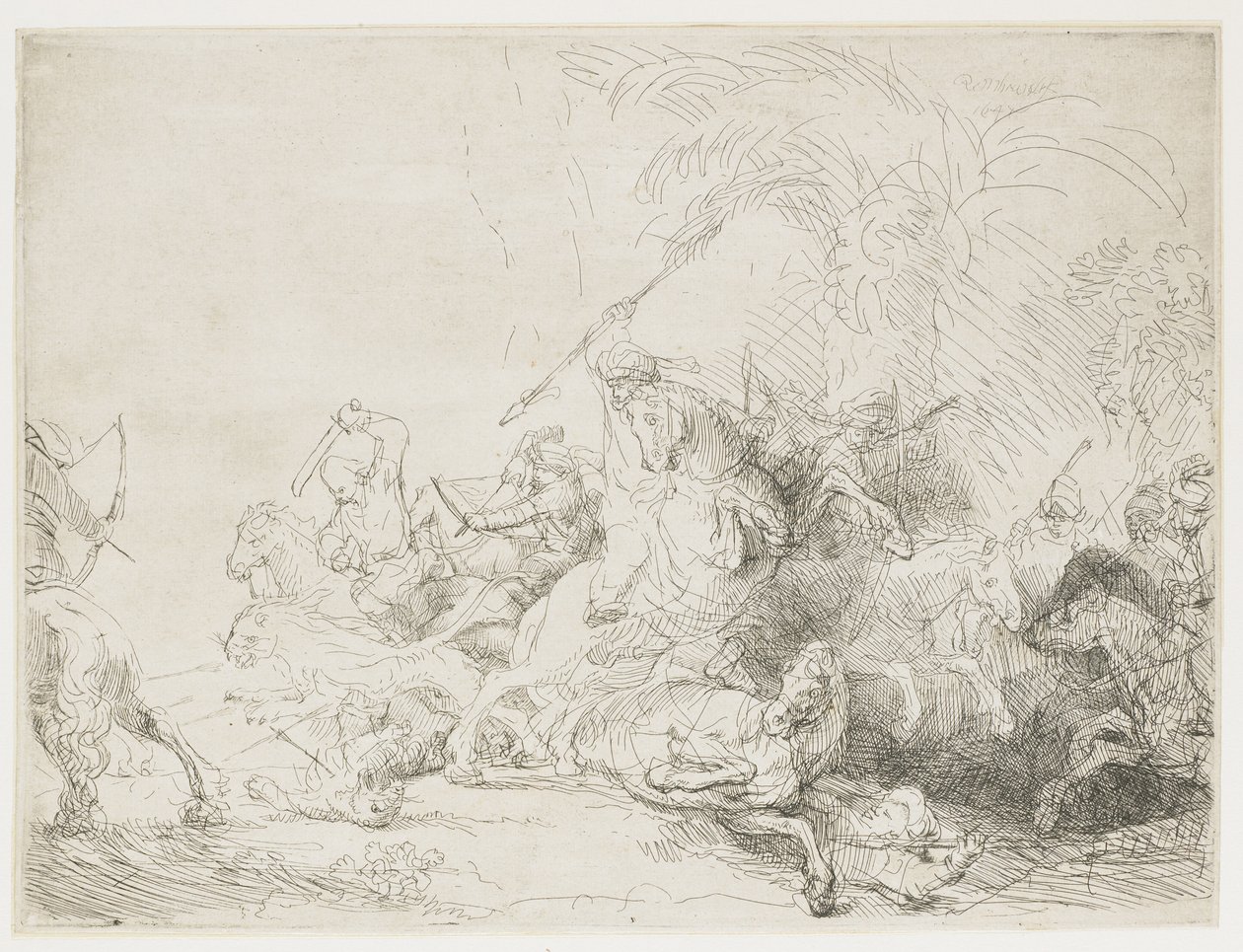 La gran caza del león de Rembrandt van Rijn