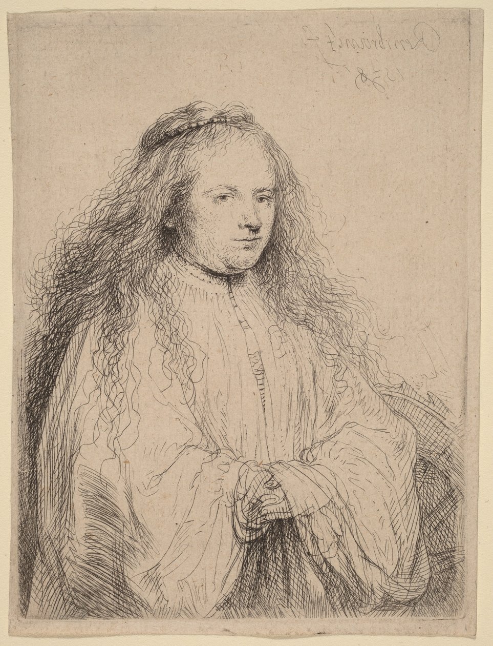 La pequeña novia judía (Saskia en el papel de Santa Catalina) de Rembrandt van Rijn