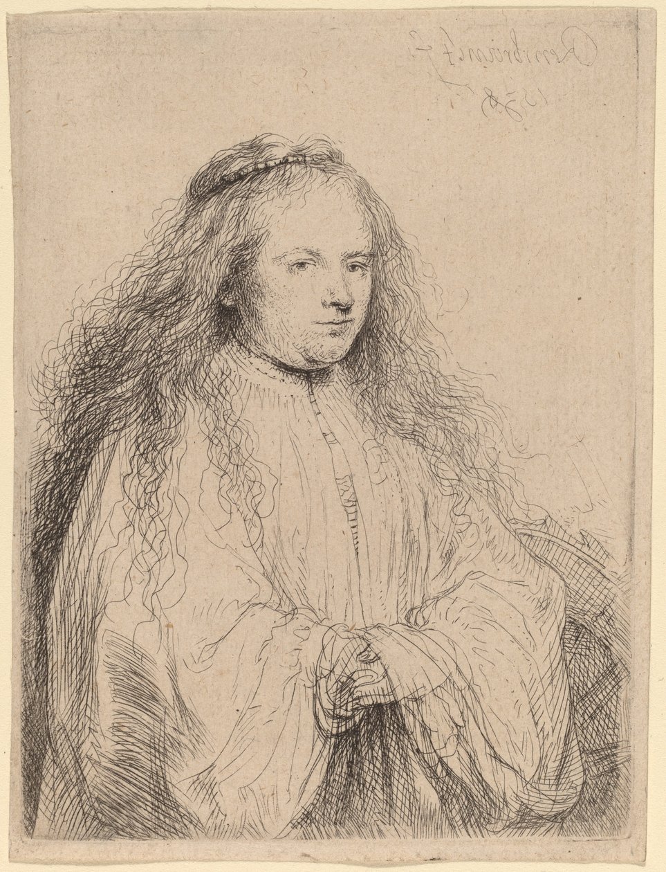 La pequeña novia judía Saskia como Santa Catalina, 1638 de Rembrandt van Rijn