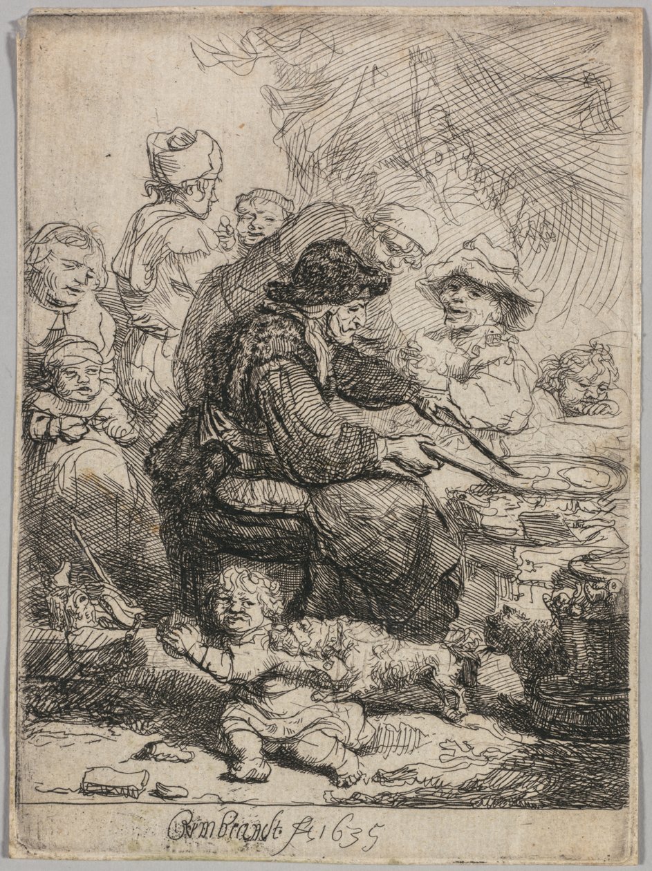 La mujer de las tortitas de Rembrandt van Rijn