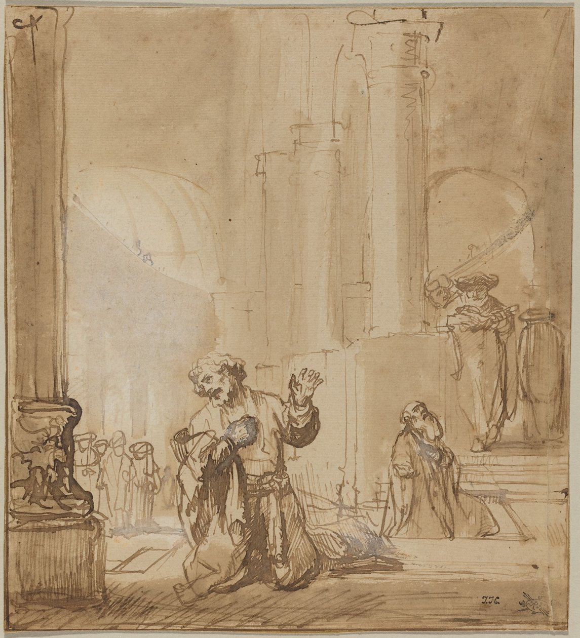 La parábola del publicano y el fariseo de Rembrandt van Rijn