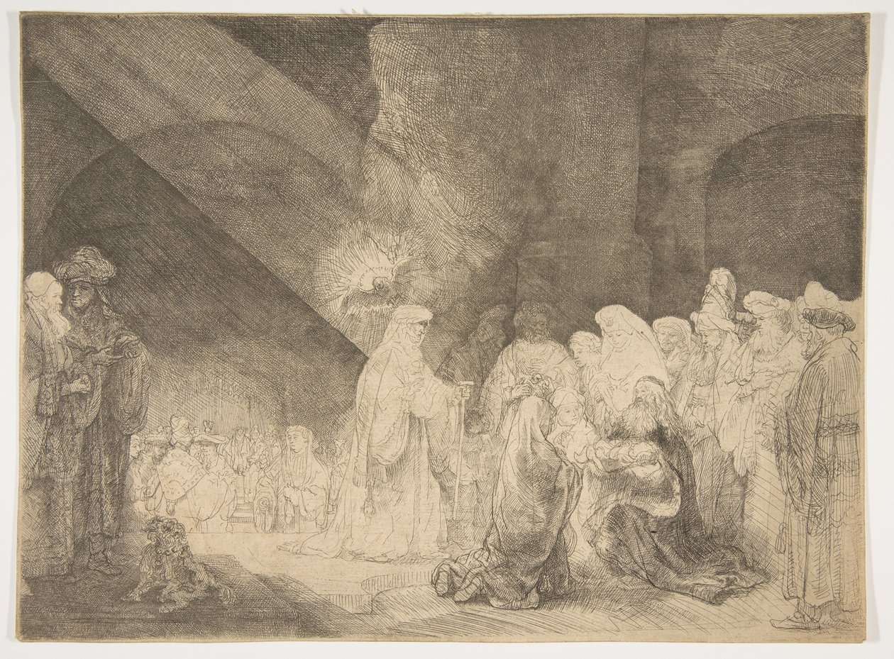La Presentación en el Templo: Placa Oblonga de Rembrandt van Rijn