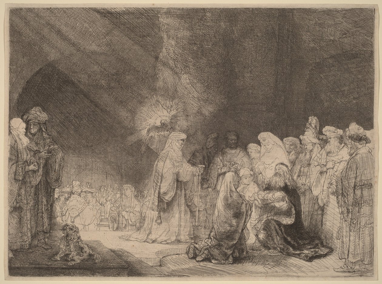 La Presentación en el Templo: Lámina rectangular de Rembrandt van Rijn