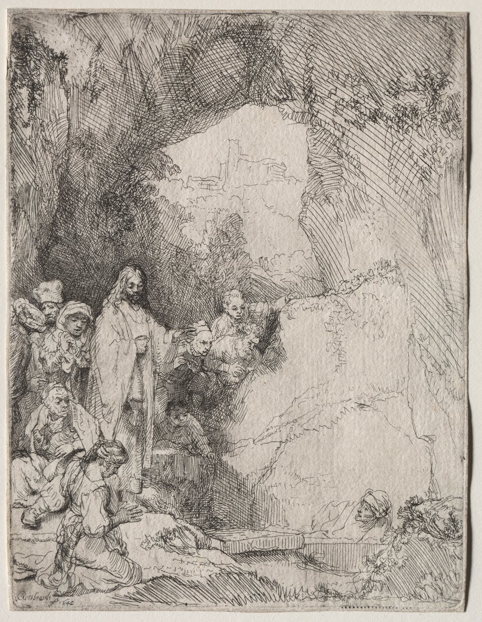 The Raising of Lazarus: Small Plate de Rembrandt van Rijn
