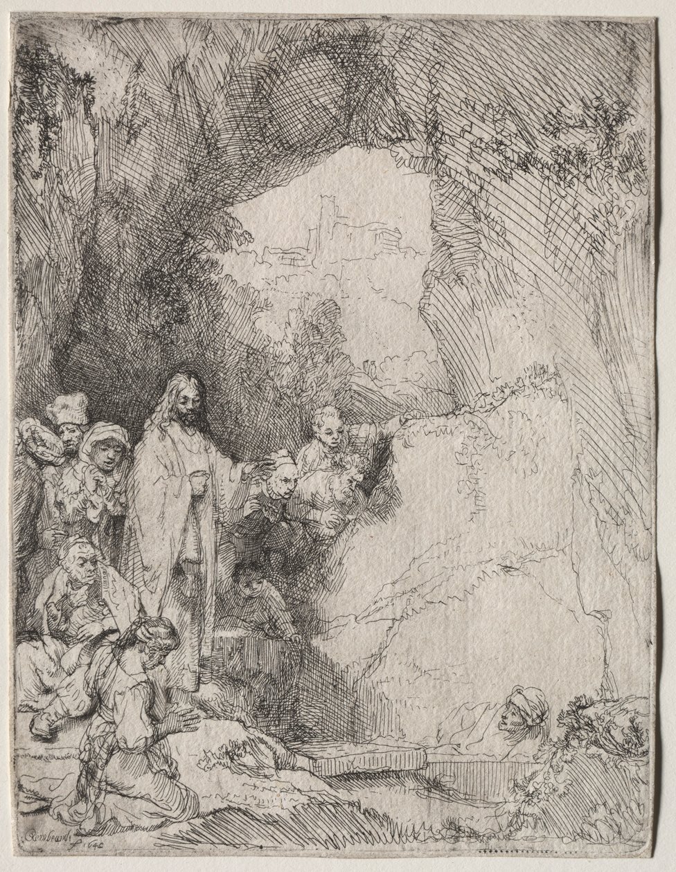 La resurrección de Lázaro: Placa pequeña, 1642 de Rembrandt van Rijn
