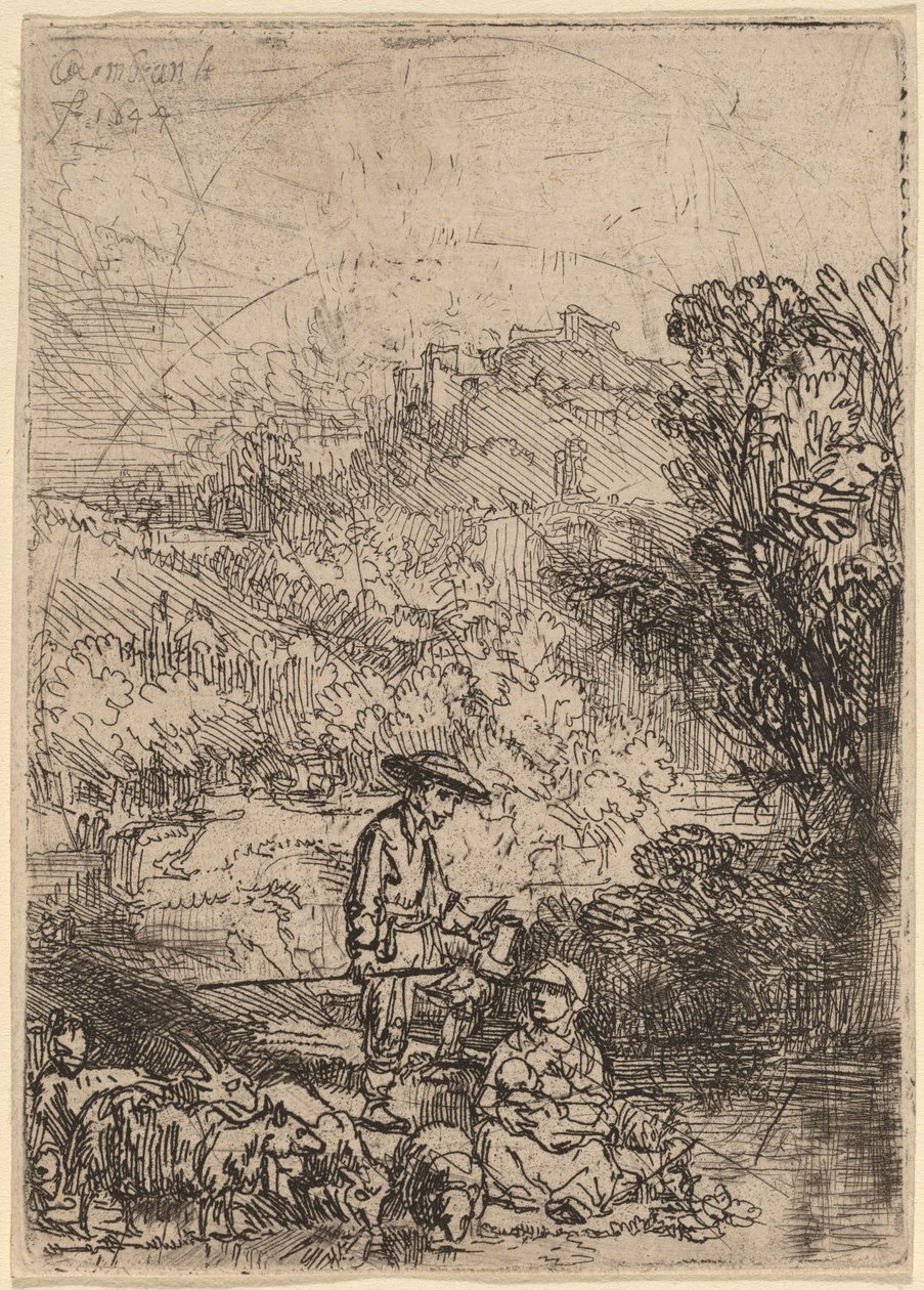 El Pastor y su Familia de Rembrandt van Rijn
