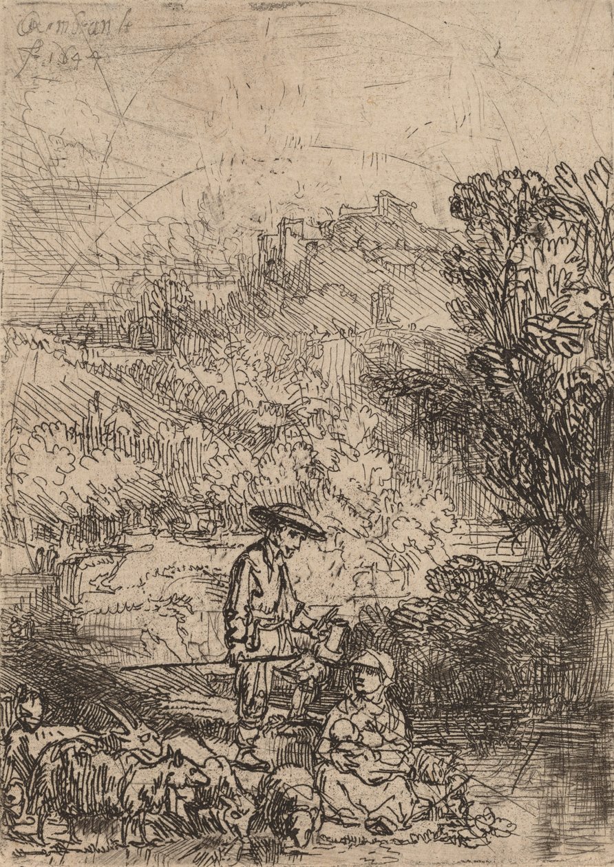 El Pastor y su Familia, 1644 de Rembrandt van Rijn