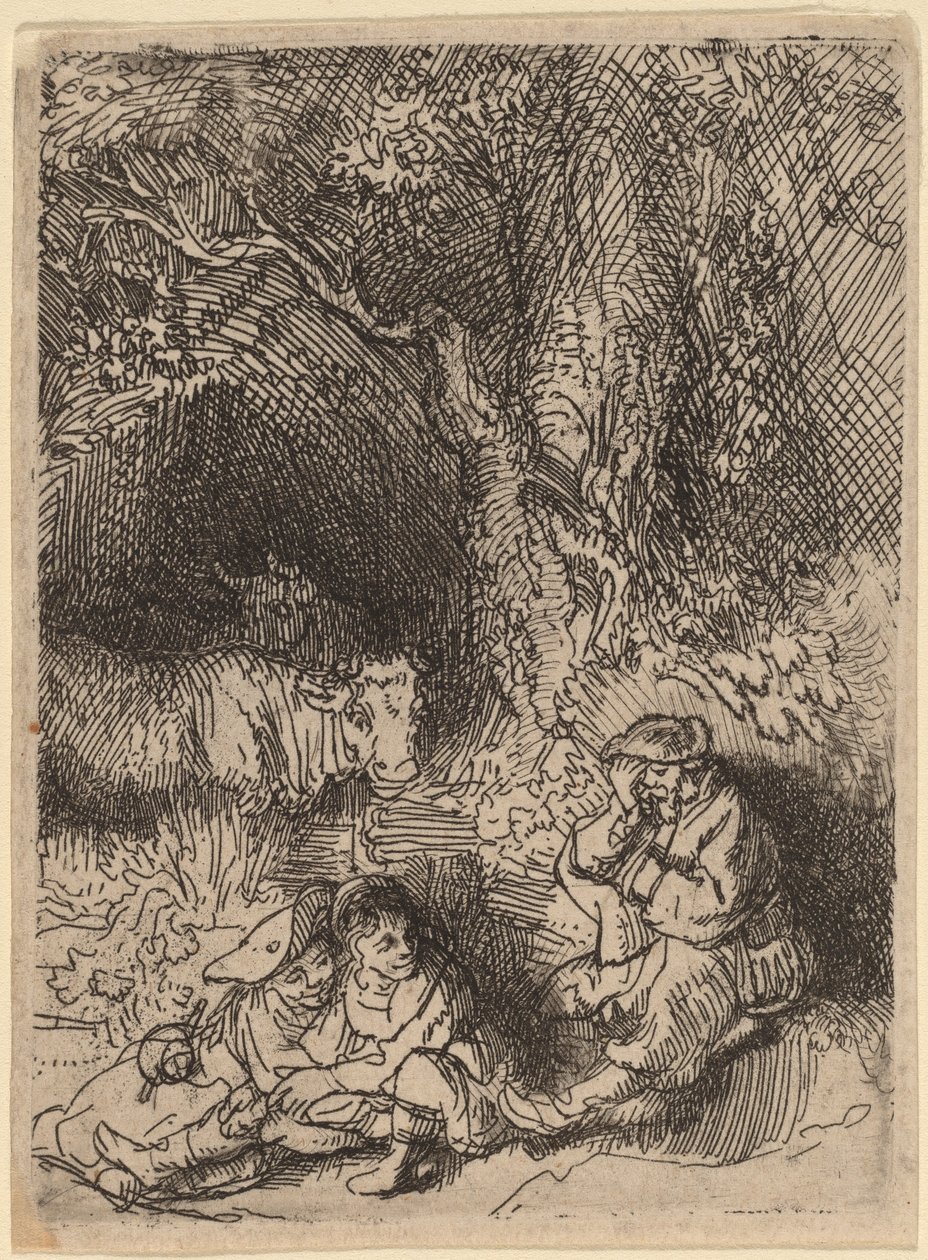 El pastor dormido de Rembrandt van Rijn