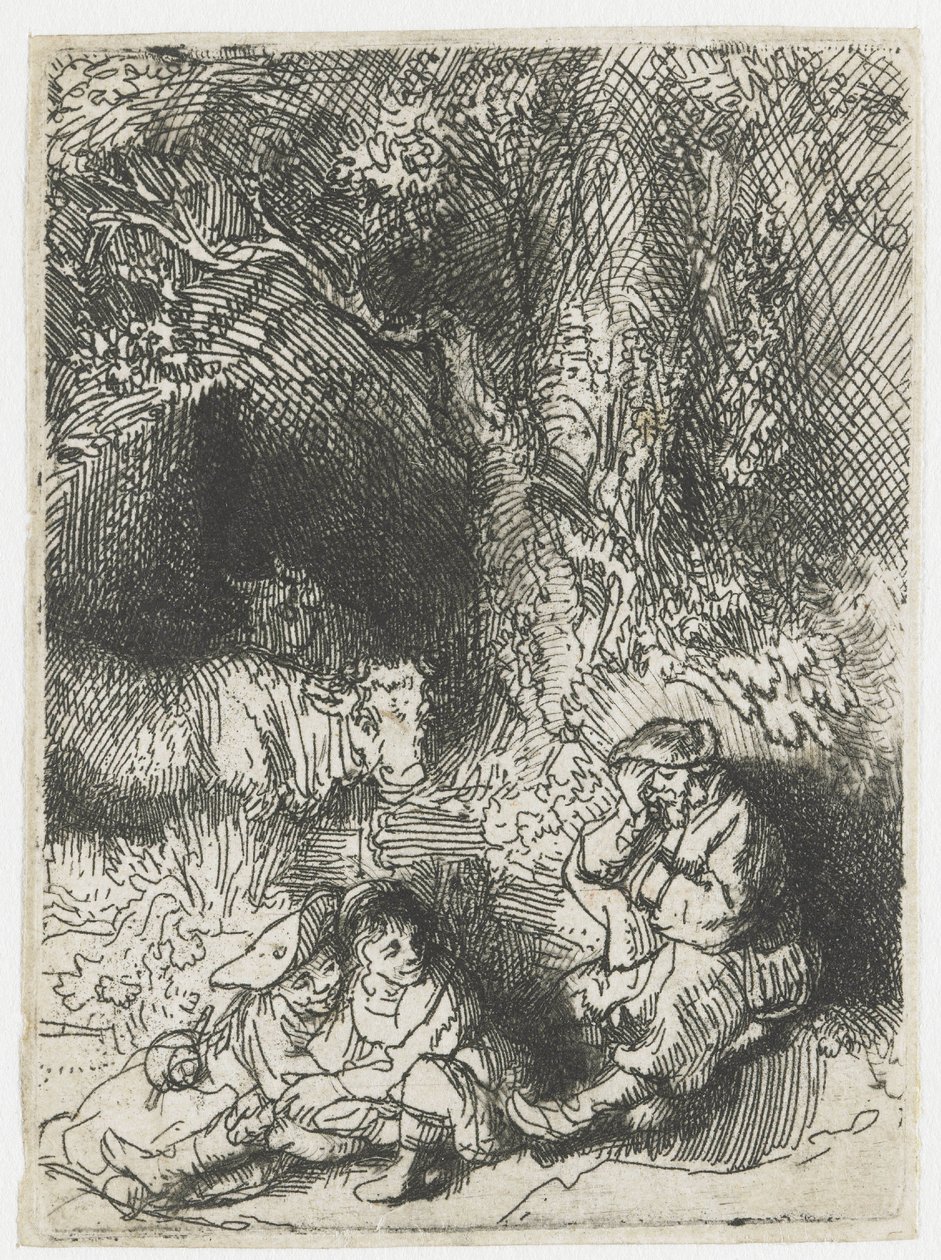El pastor dormido de Rembrandt van Rijn