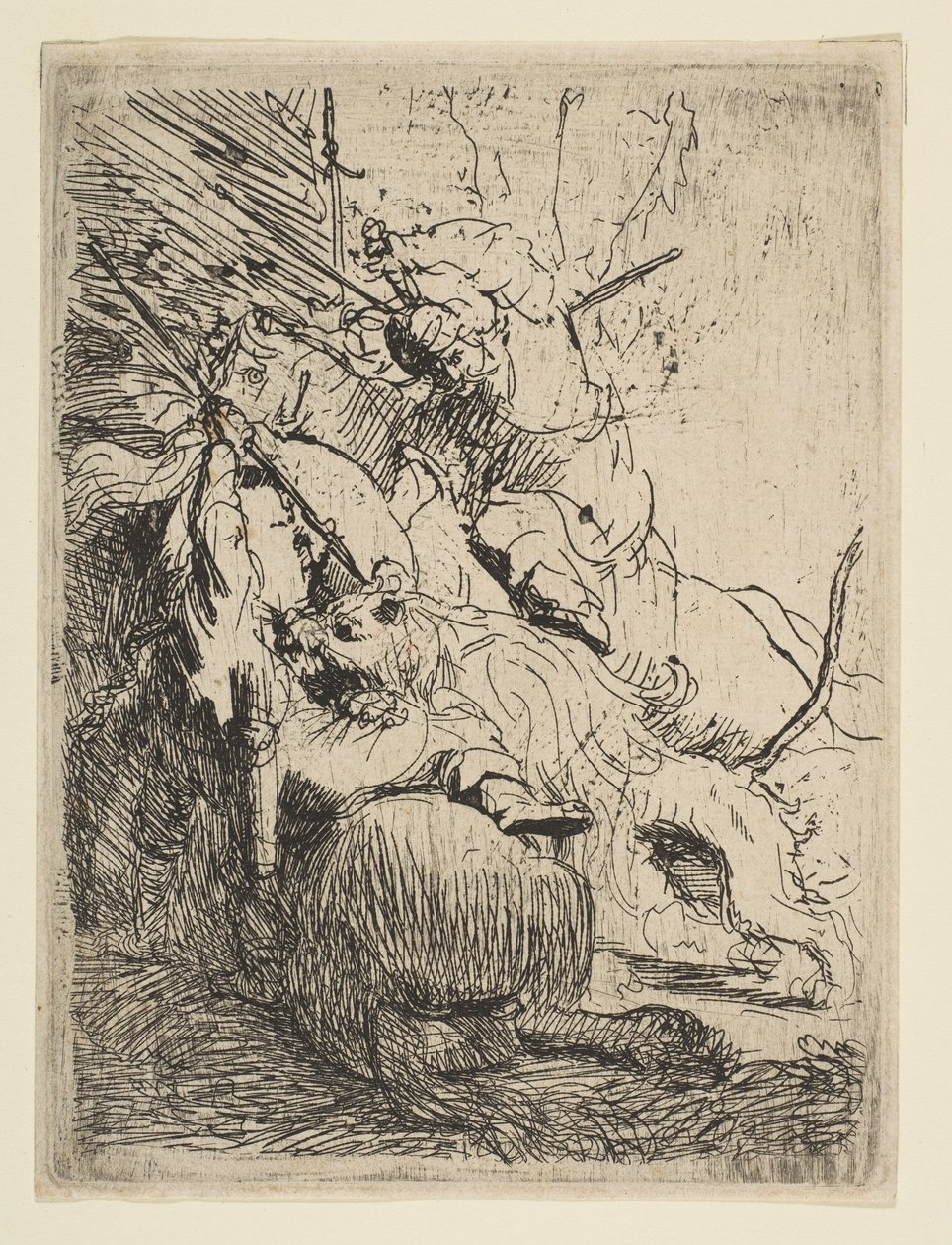 La Pequeña Caza del León con Un León, ca. 1629 de Rembrandt van Rijn