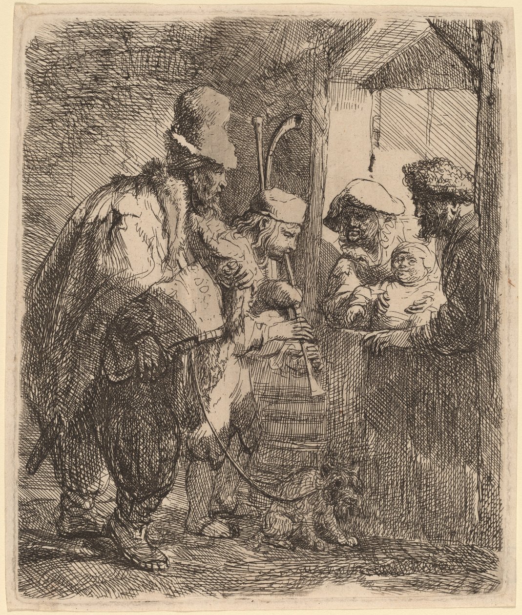 Los músicos ambulantes de Rembrandt van Rijn