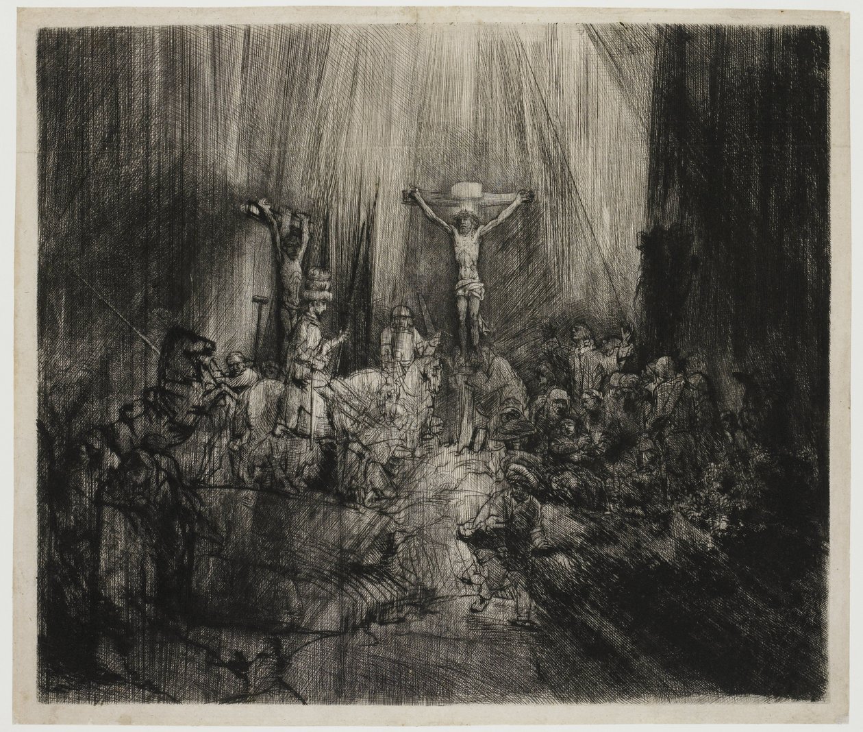 Las tres cruces
Cristo crucificado entre los dos ladrones: 