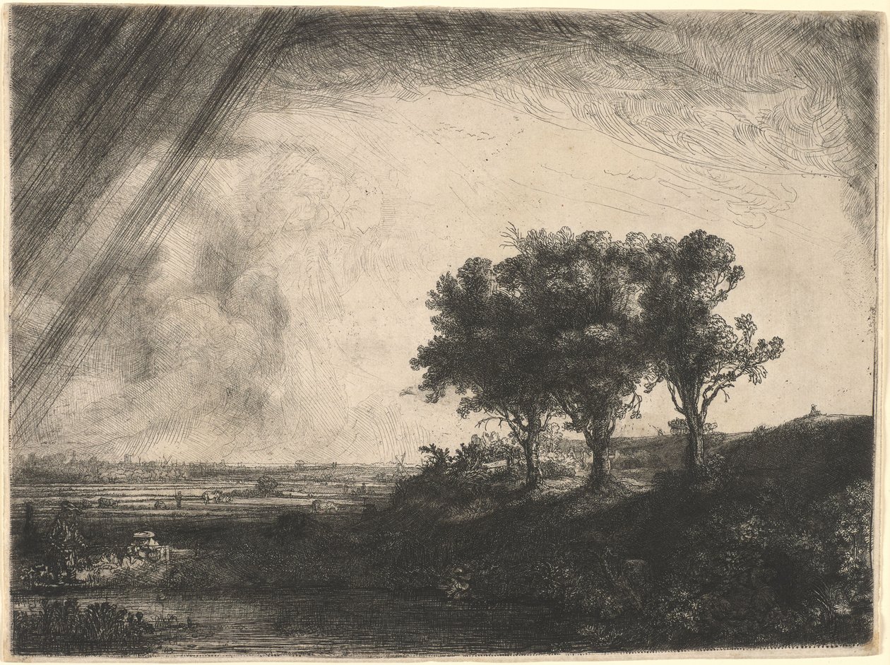 Los tres árboles de Rembrandt van Rijn