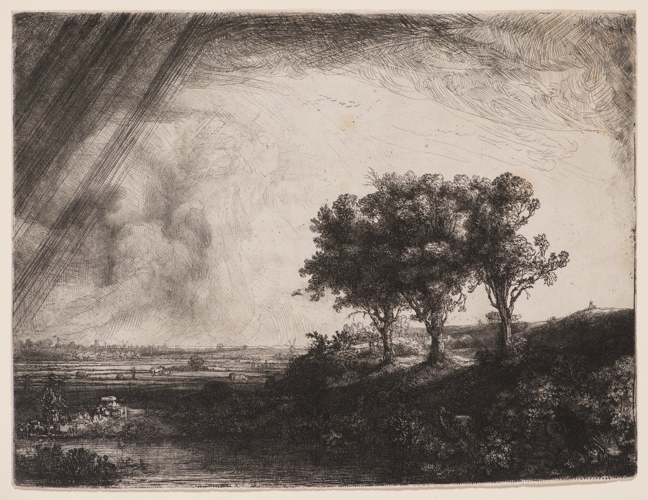 Los tres árboles de Rembrandt van Rijn