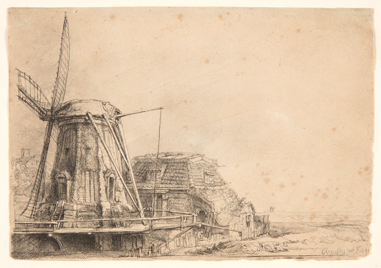 El molino de viento de Rembrandt van Rijn