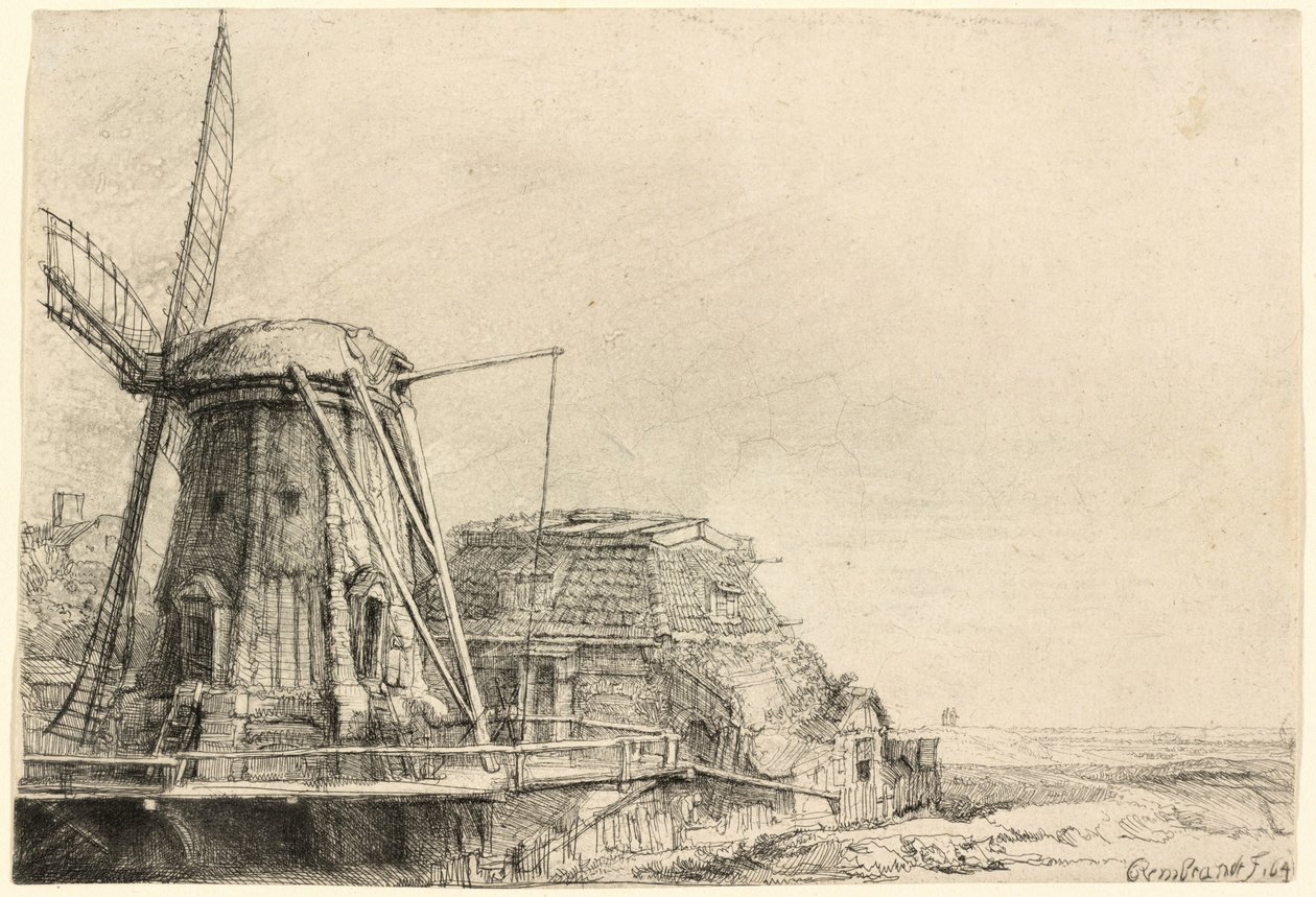 El molino de viento de Rembrandt van Rijn