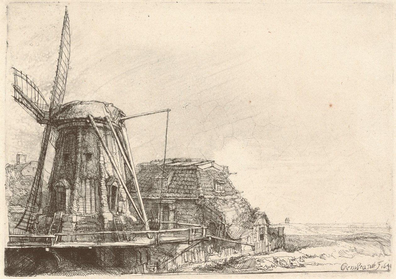 El molino de viento de Rembrandt van Rijn