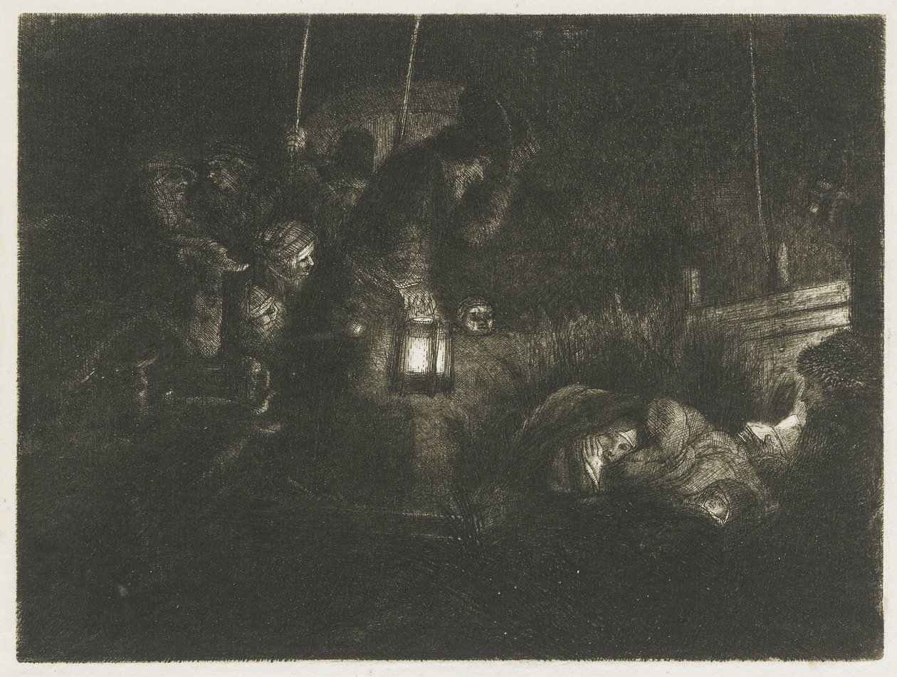 La adoración de los pastores: una obra nocturna de Rembrandt van Rijn