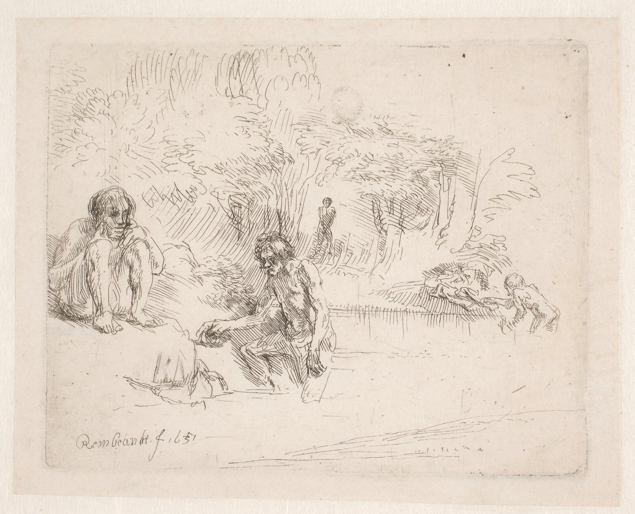 Los bañistas de Rembrandt van Rijn