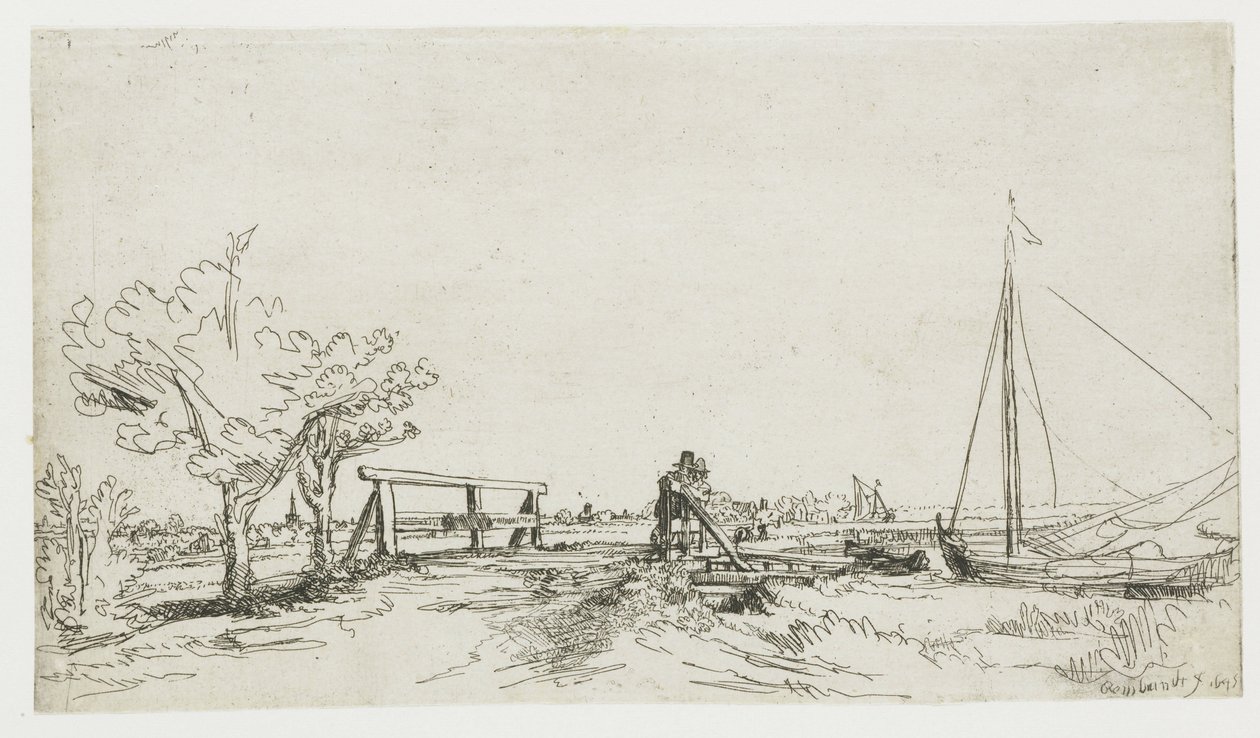 El puente de Klein Kostverloren en el Amstel de Rembrandt van Rijn