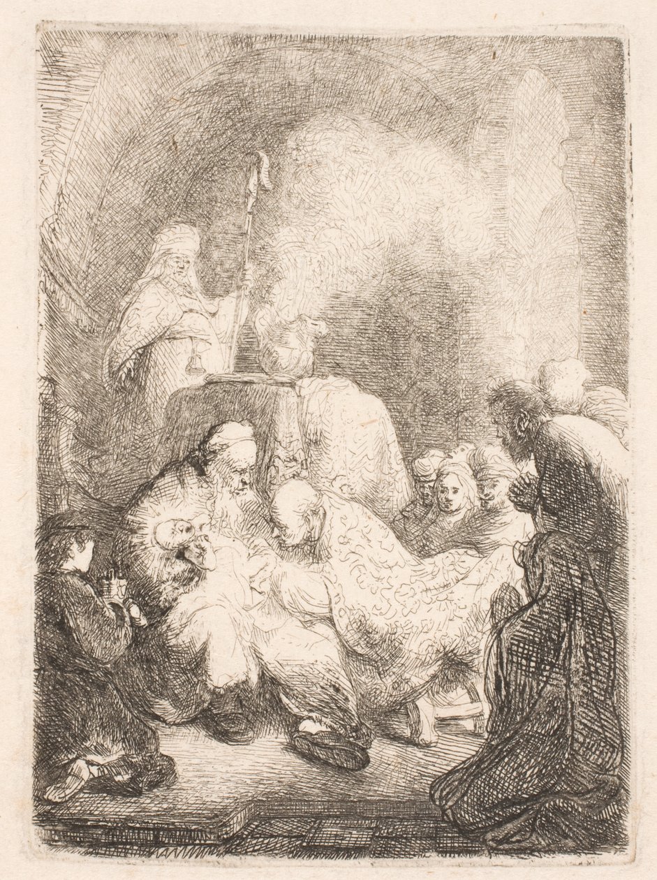 La circuncisión: placa pequeña de Rembrandt van Rijn