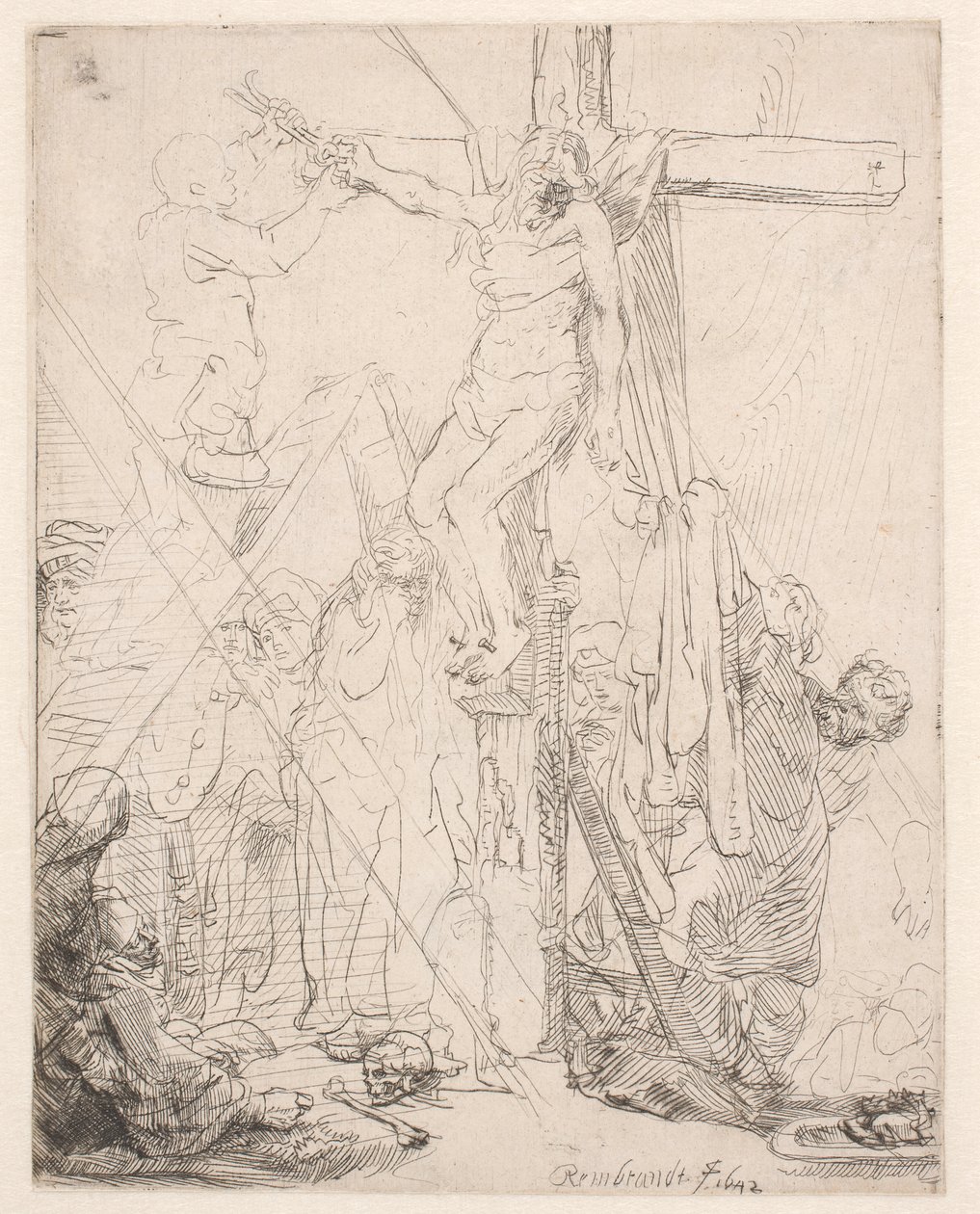 El descendimiento de la cruz: un boceto de Rembrandt van Rijn