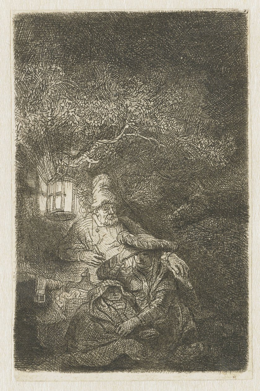 El descanso en el vuelo a Egipto: una pieza nocturna de Rembrandt van Rijn
