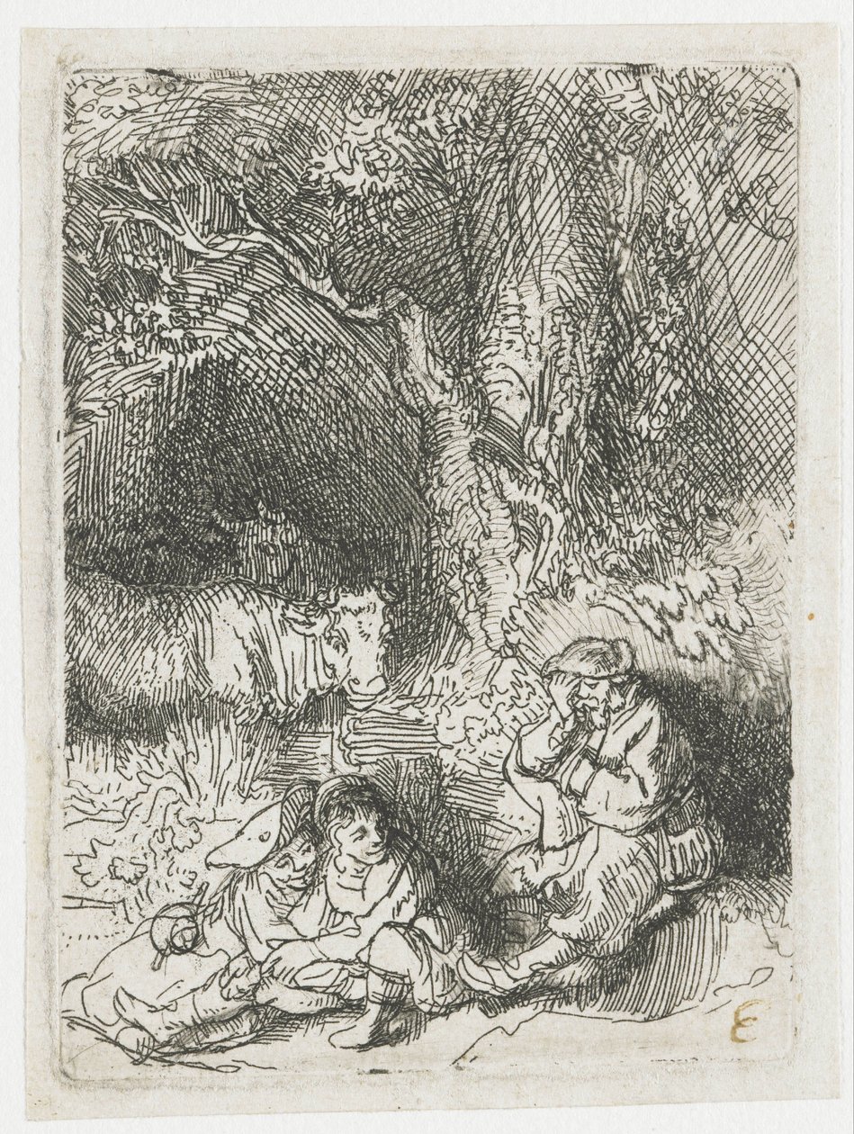 El pastor dormido de Rembrandt van Rijn