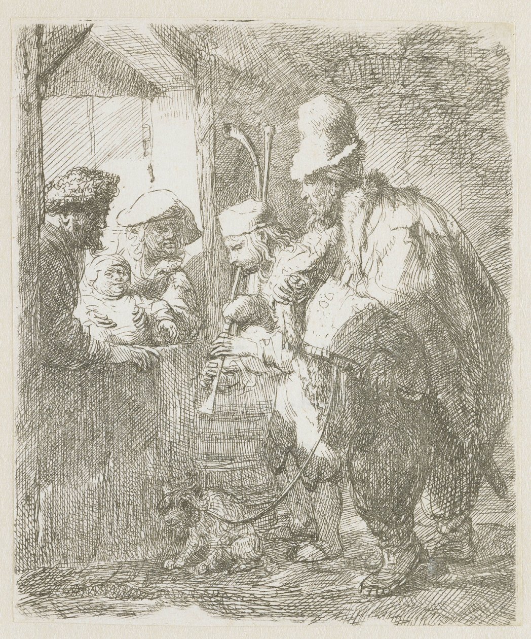 Los músicos ambulantes de Rembrandt van Rijn